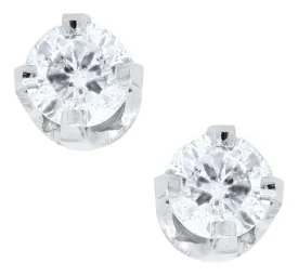 14K W Gold .10tcw Diamond Baby Studs