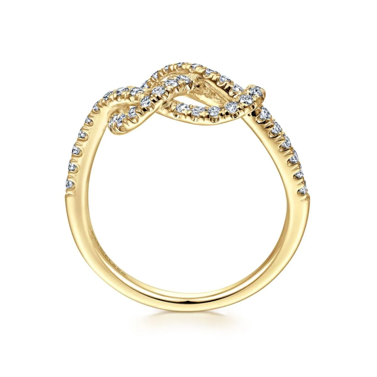 14k Yellow Gold Twisted Diamond Knot Eternity Ring - LR50151Y45JJ