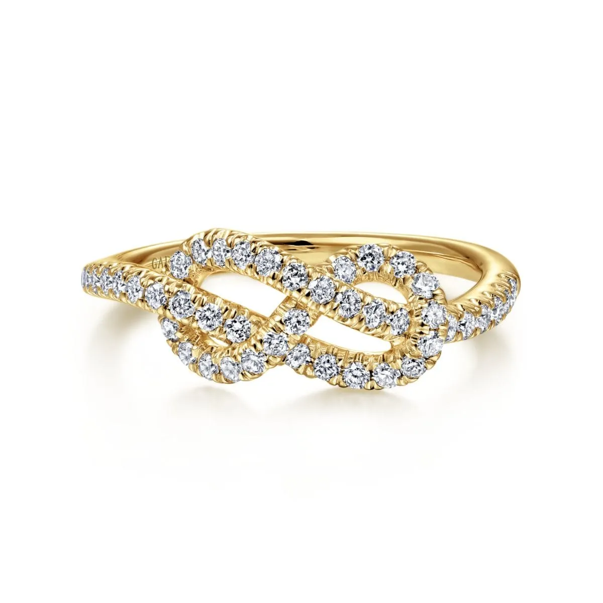 14k Yellow Gold Twisted Diamond Knot Eternity Ring - LR50151Y45JJ
