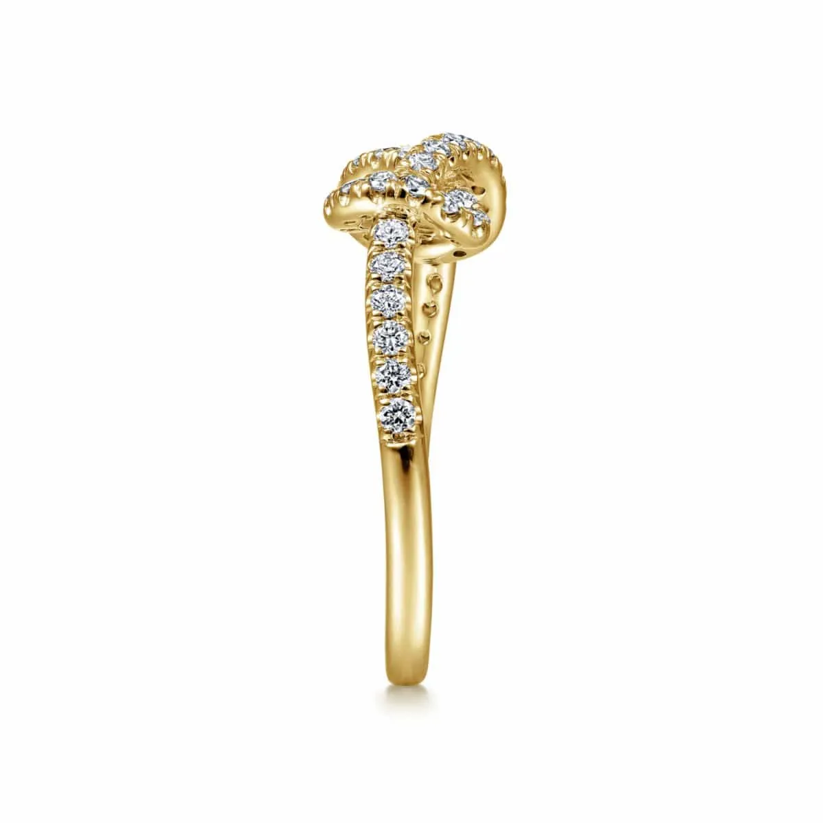 14k Yellow Gold Twisted Diamond Knot Eternity Ring - LR50151Y45JJ