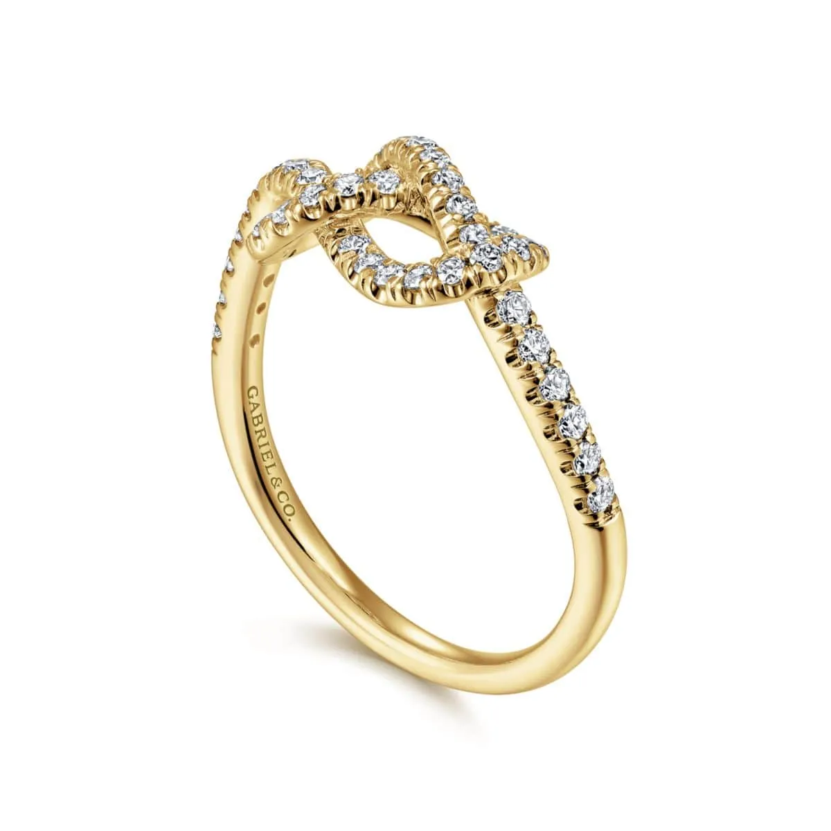 14k Yellow Gold Twisted Diamond Knot Eternity Ring - LR50151Y45JJ