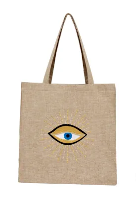 Beige Eye Tote Bag