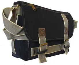 Black Canvas Messenger Bag