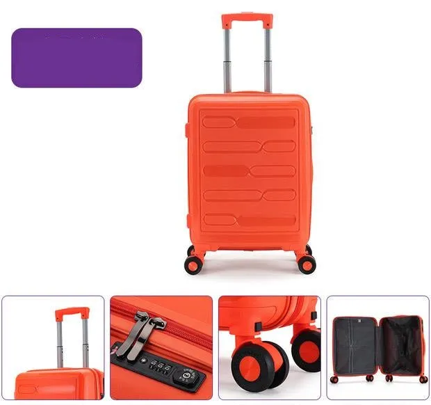 Blue Carry-On Hard Luggage Suitcase 3Pcs Sets on 4Wheels Oxford Luggage 3007