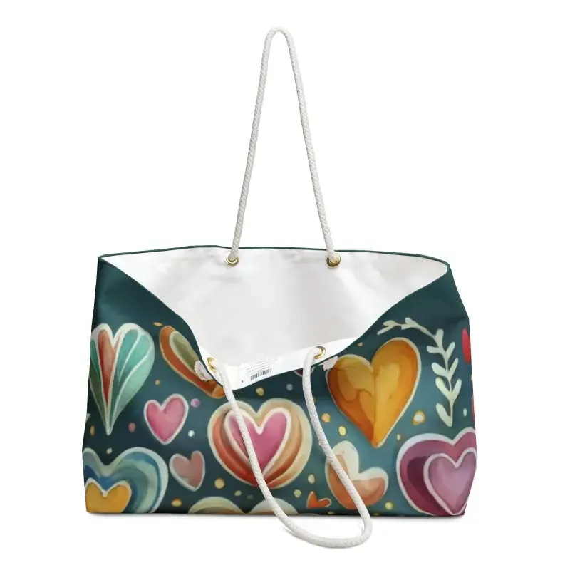 Bold Dipaliz Colorful Hearts Weekender Bag
