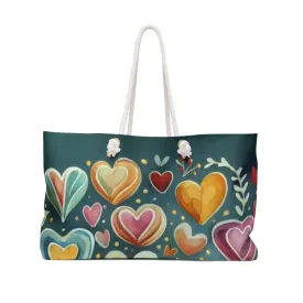 Bold Dipaliz Colorful Hearts Weekender Bag