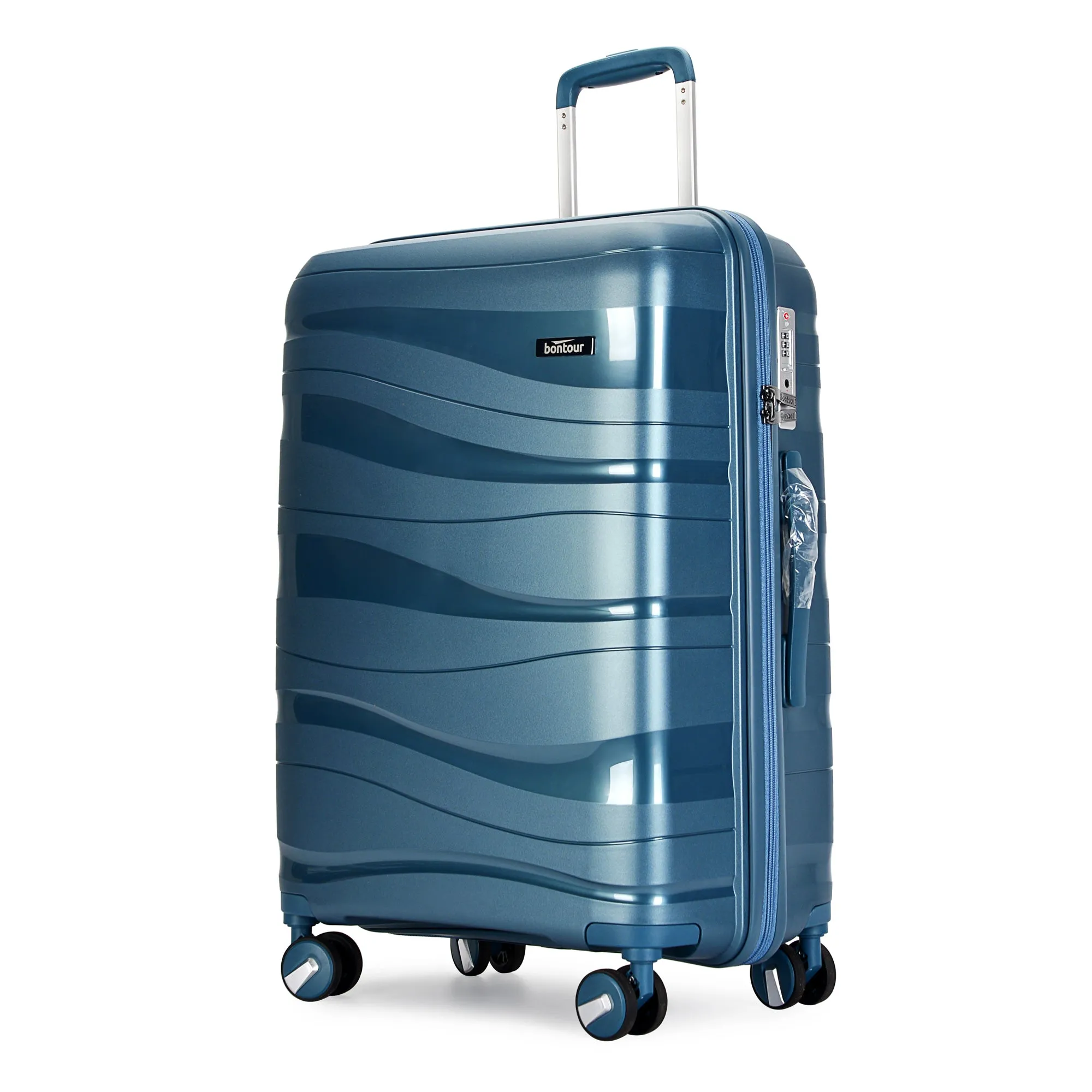 Bontour 'Flow' 4-wheeled suitcase with TSA lock, Medium Size  66x45x28 , Ice blue