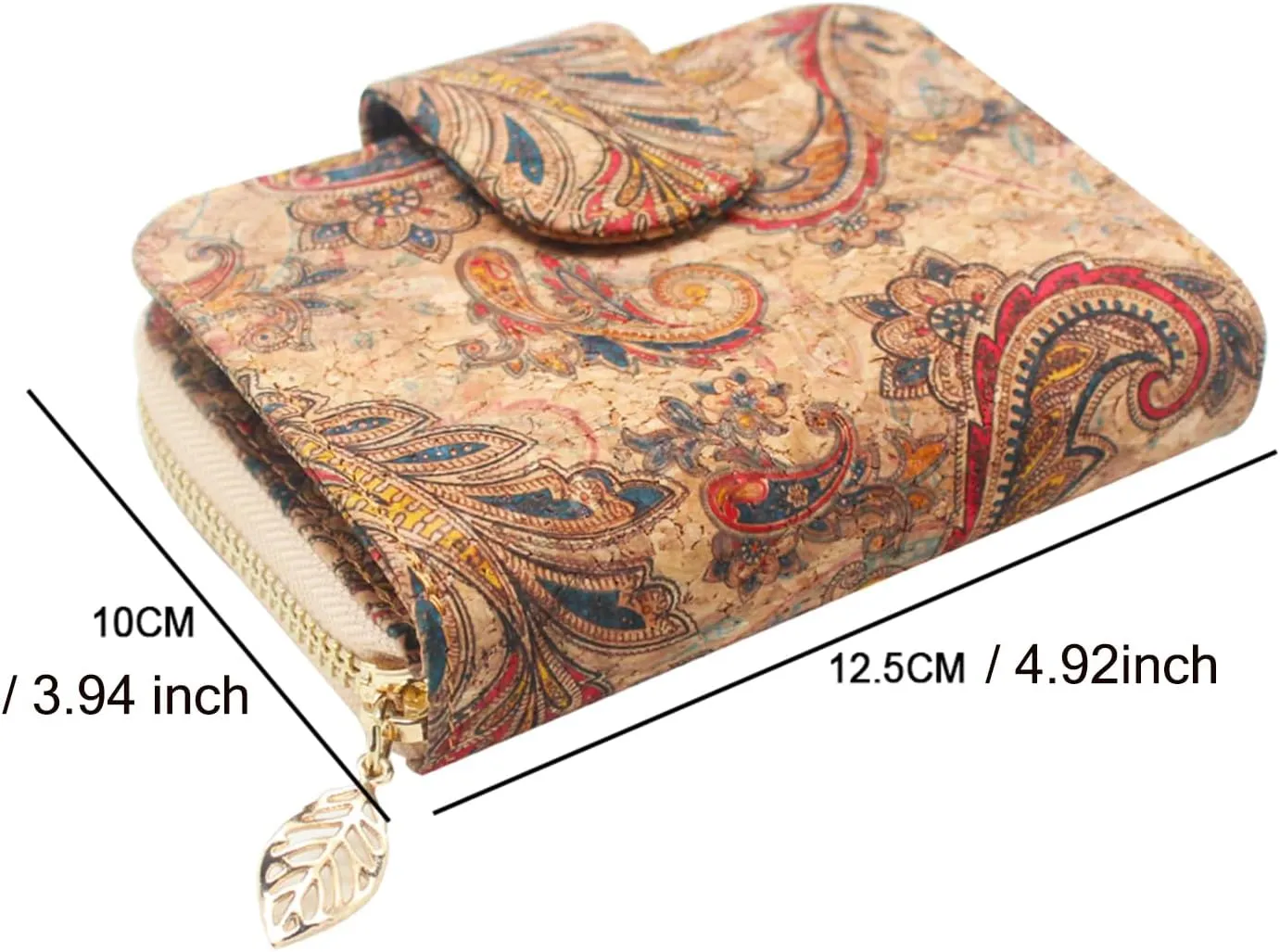boshiho Vegan Cork Wallet, Womens Purse Slim Zipper Design with Card Holder Coin Pocket Purse Eco-friendly Vegan Gift