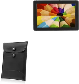 BoxWave Case Compatible with Avtec AVT-XFD070 - Nero Leather Envelope, Leather Wallet Style Flip Cover