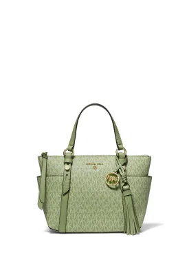 Bradshaw Medium Logo and Leather Messenger Bag