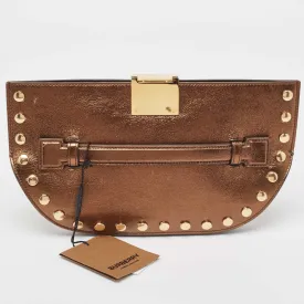 Bronze Leather Studded Olympia Clutch