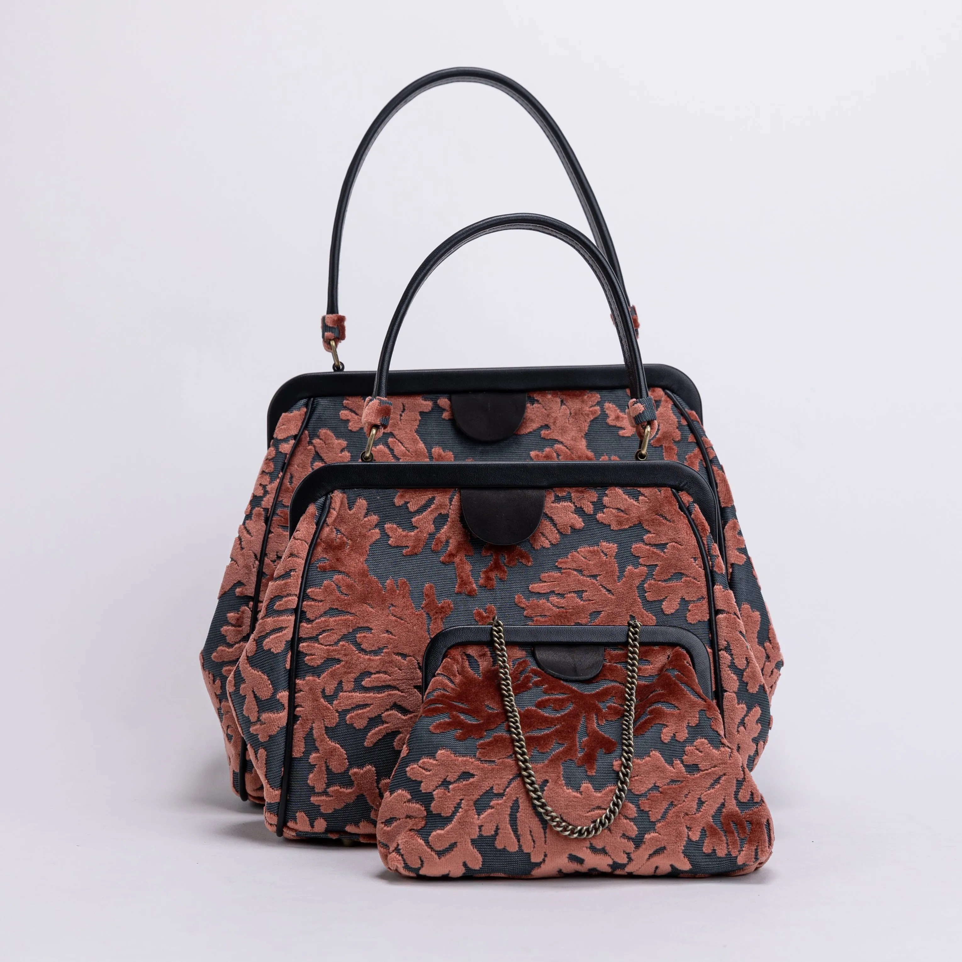 Burnout Velvet St Tropez Scuba Coral Alma Clutch