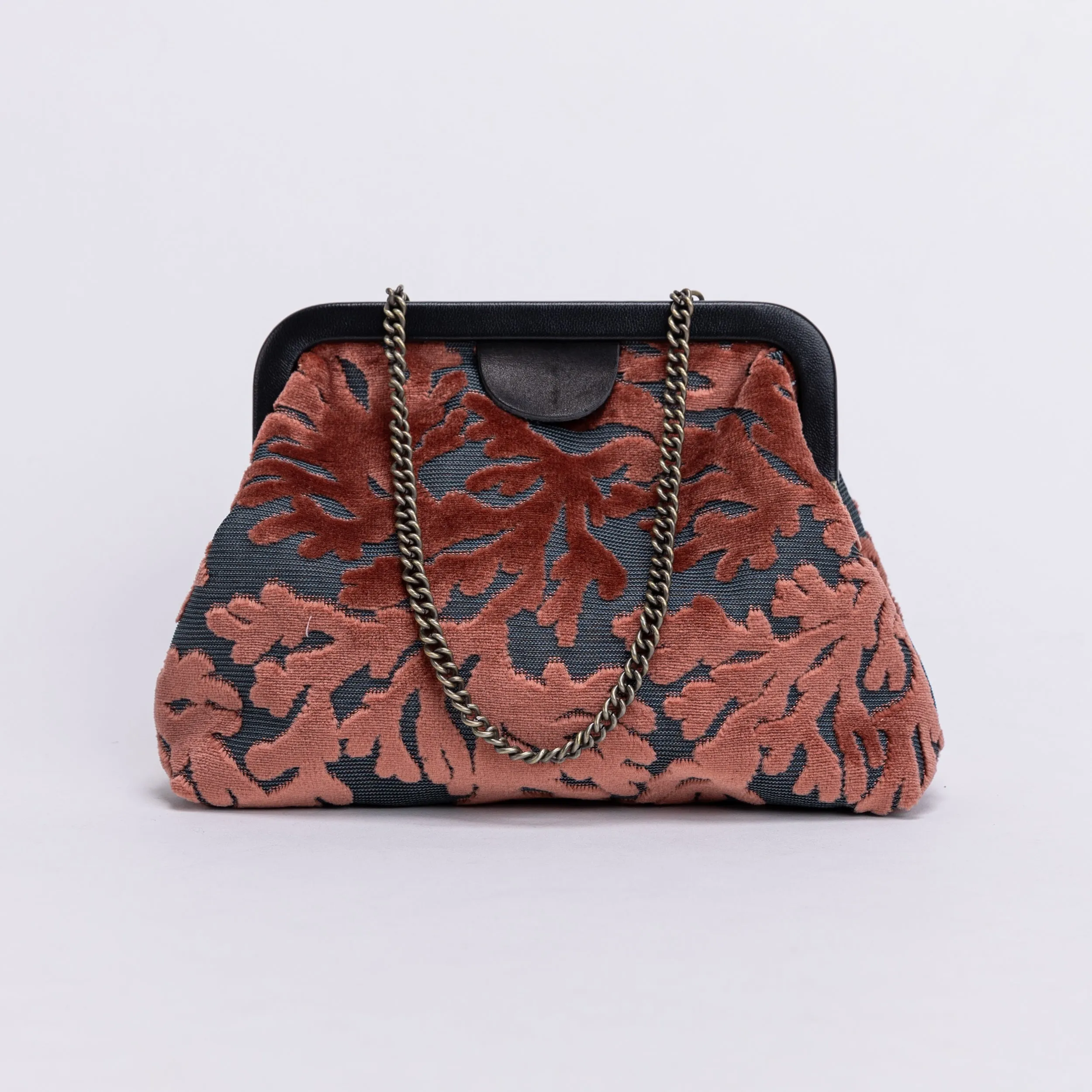 Burnout Velvet St Tropez Scuba Coral Alma Clutch