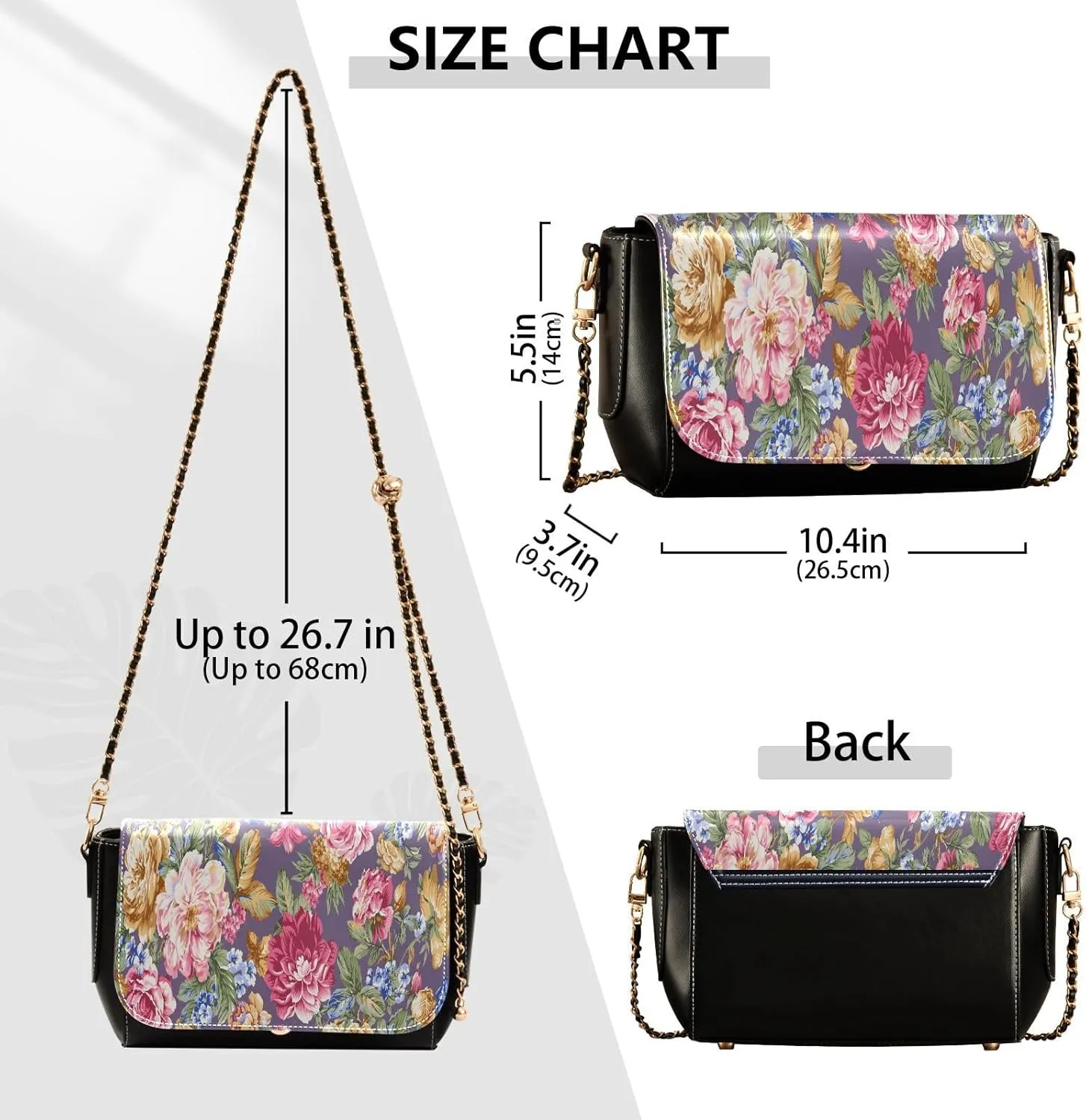 Crossbody Bags for Women Trendy Women's Black Shoulder Bag Small PU Leather Flap Cross Body Bag Handbags