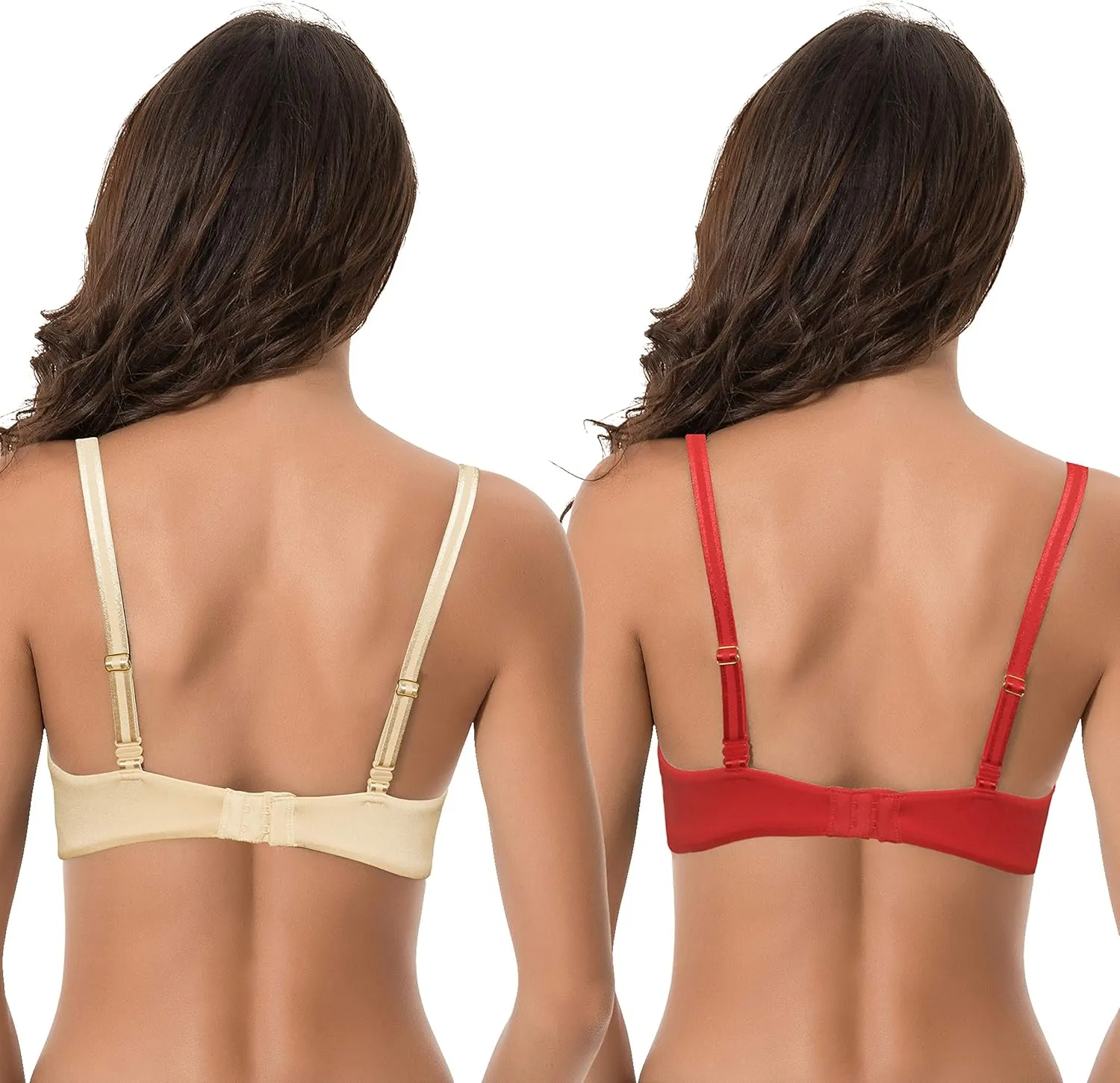 Curve Muse Women's Plus Size Padded Underwire Convertible Full Coverage Bra