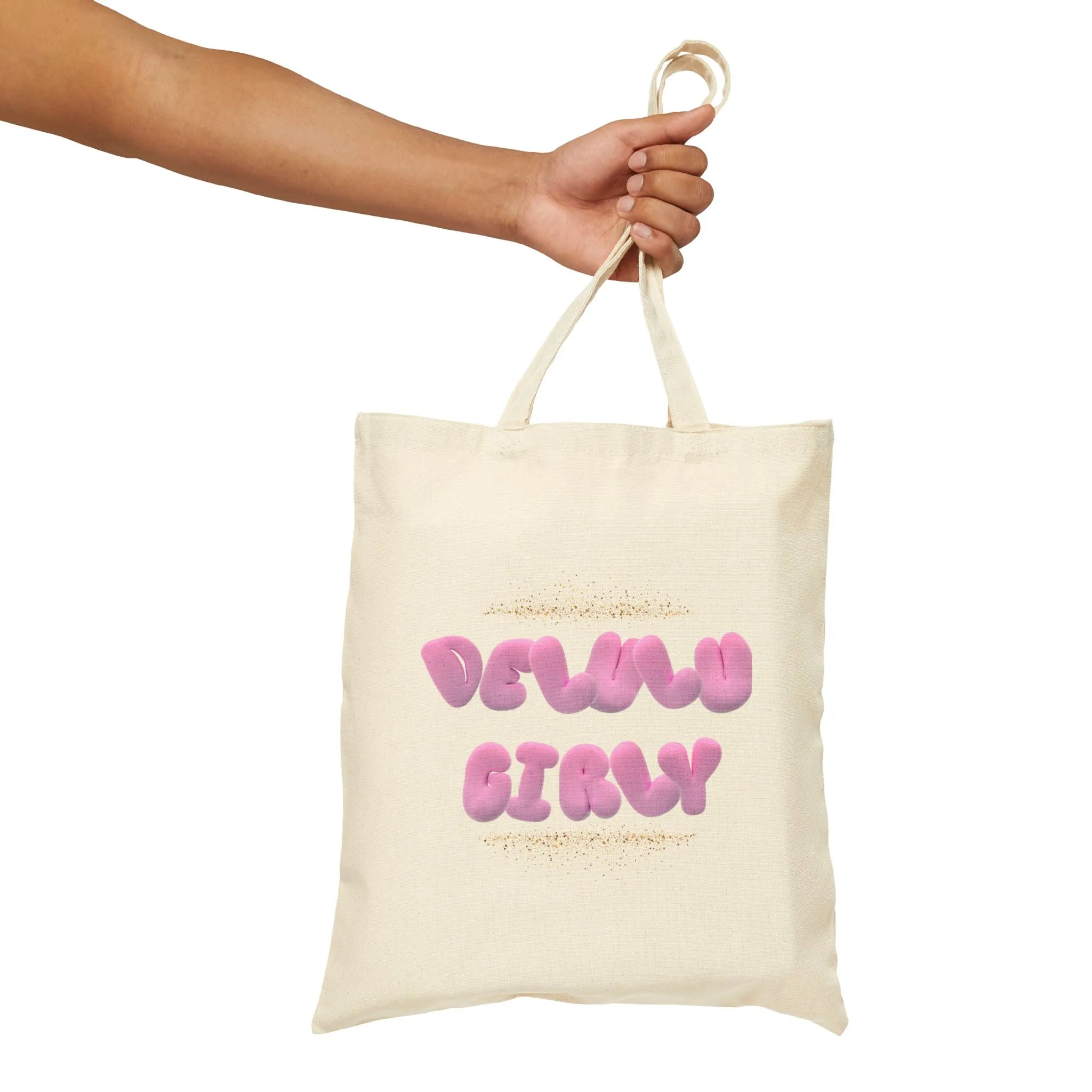 Delulu Girly Cotton Canvas Tote Bag