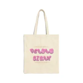 Delulu Girly Cotton Canvas Tote Bag