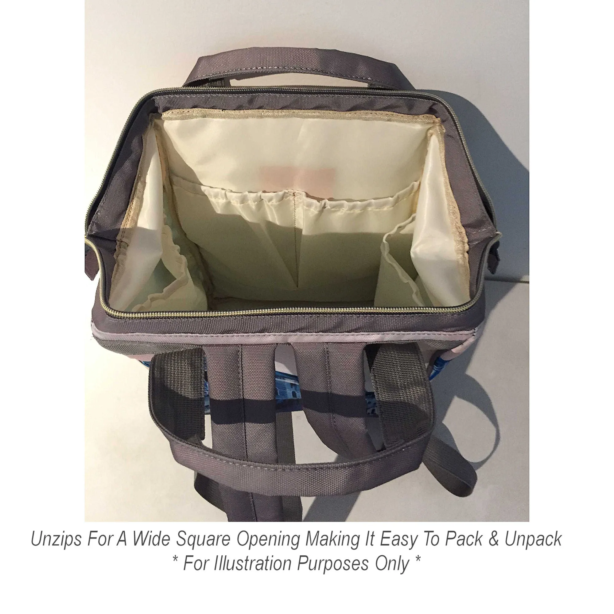 Diaper Bag Backpack - Soft Purple, Tan And Gold Quiltwork Diaper Bag Backpack