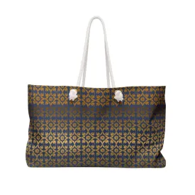 Golden Glam Oversized Polyester Weekender Bag