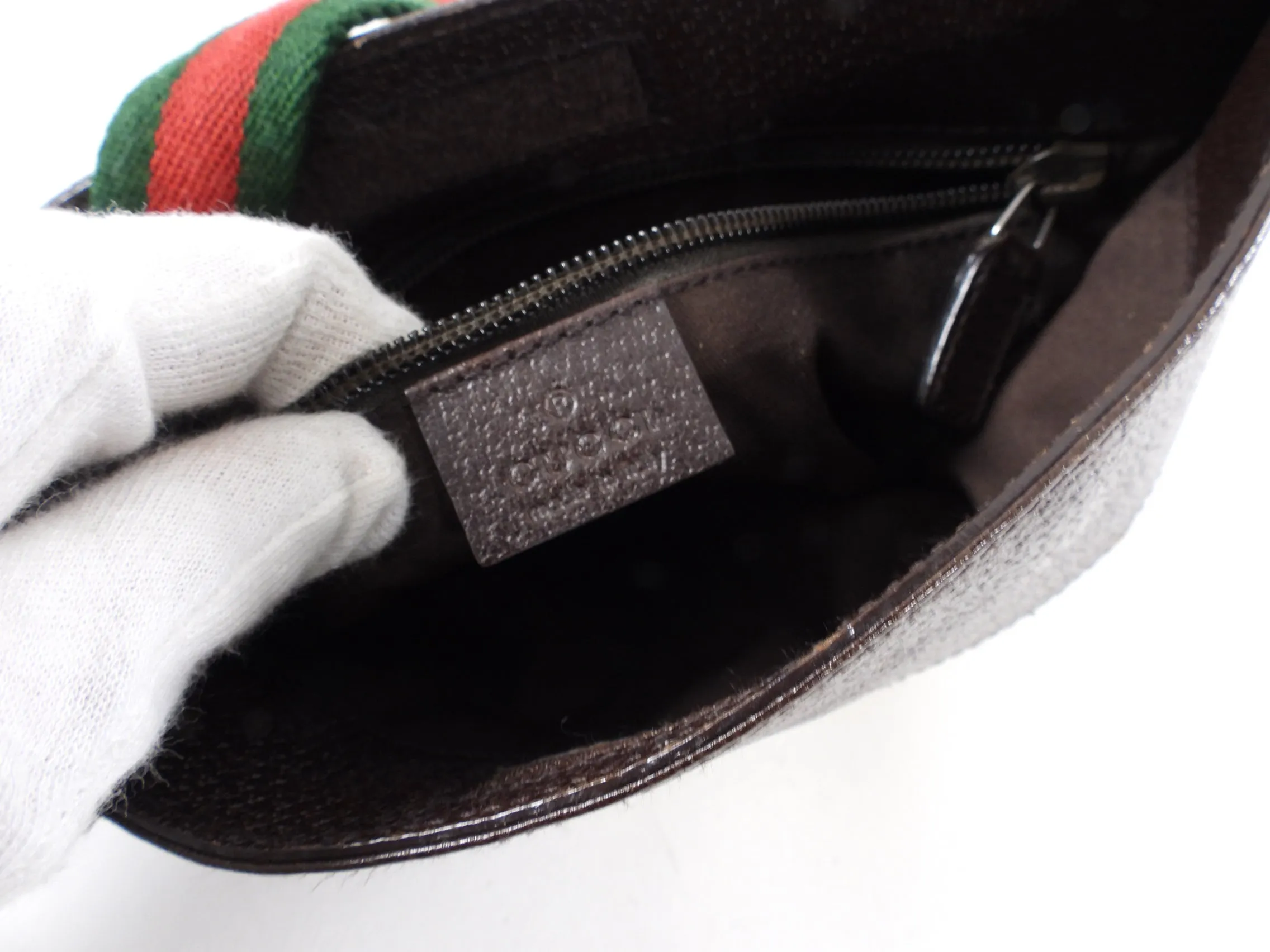 Gucci Monogram Canvas Small Crossbody Messenger Bag