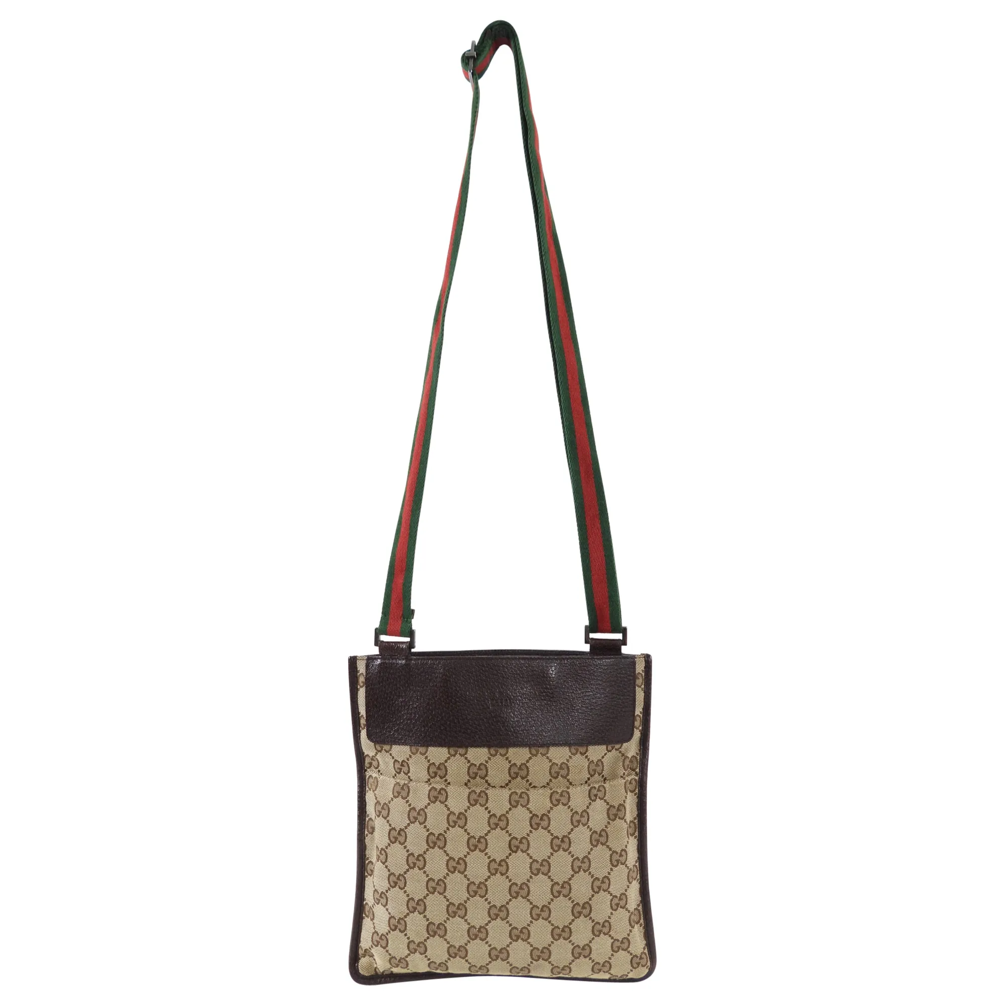 Gucci Monogram Canvas Small Crossbody Messenger Bag
