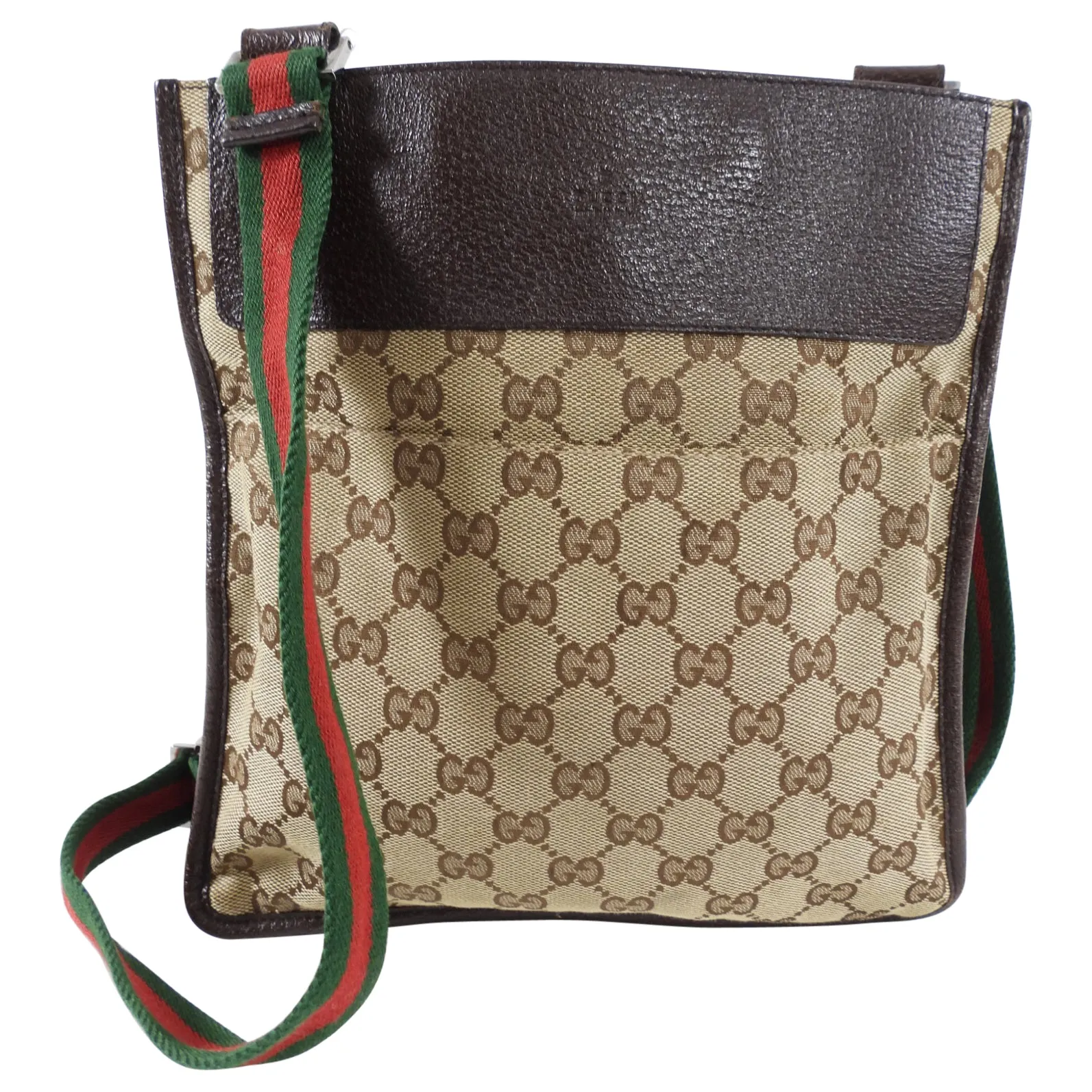 Gucci Monogram Canvas Small Crossbody Messenger Bag