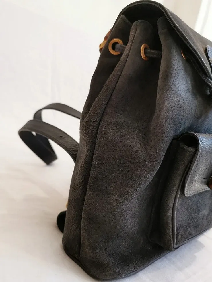 Gucci suede navy mini backpack (Vintage)