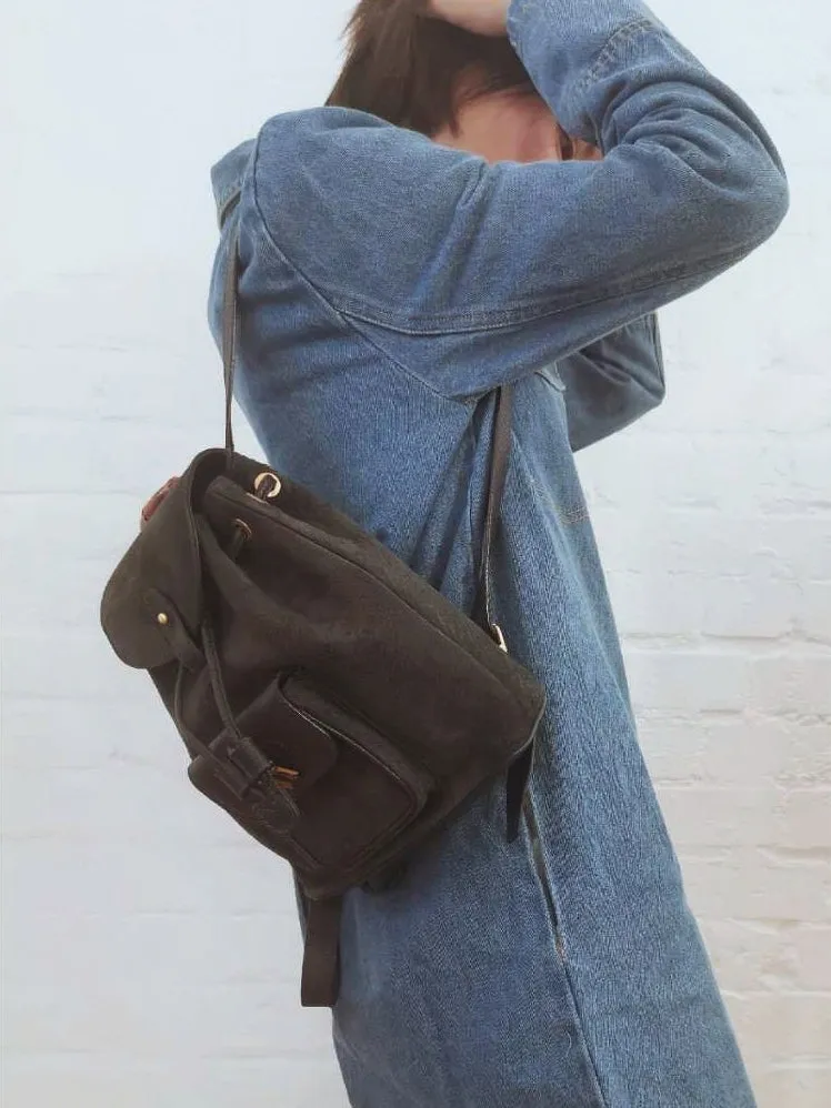 Gucci suede navy mini backpack (Vintage)