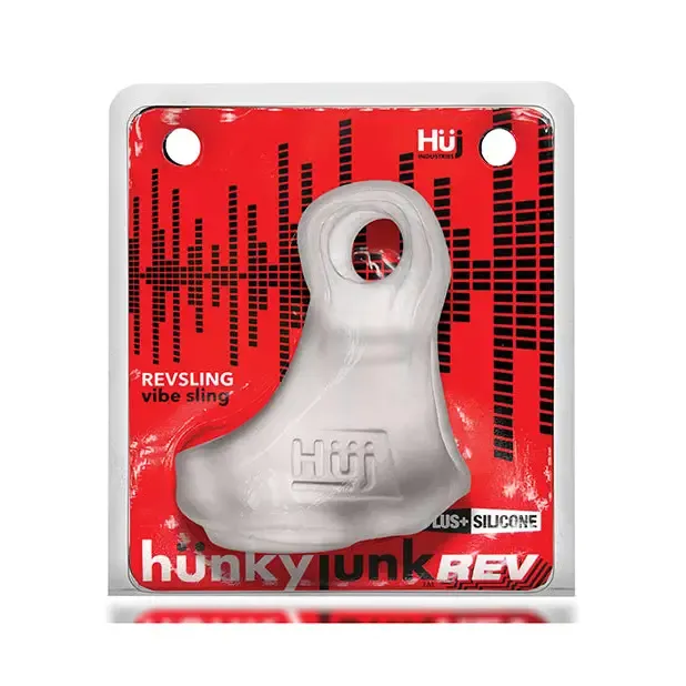 Hunkyjunk Revsling Cock & Ball Sling with Bullet Vibrator Clear Ice