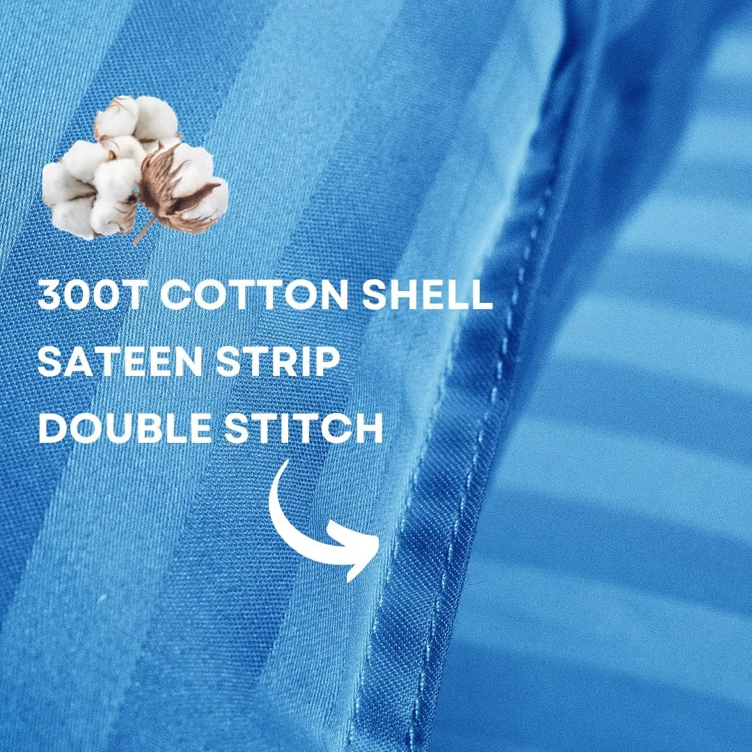 kinder Fluff Toddler Pillows for Bed (2X) - The Only Kids Pillow 300T Cotton Shell & Down Alternative Fill - Travel Pillow for Children Bedding Set Sleeping Pillow Floor Bed Pillows (14x20in - Blue)