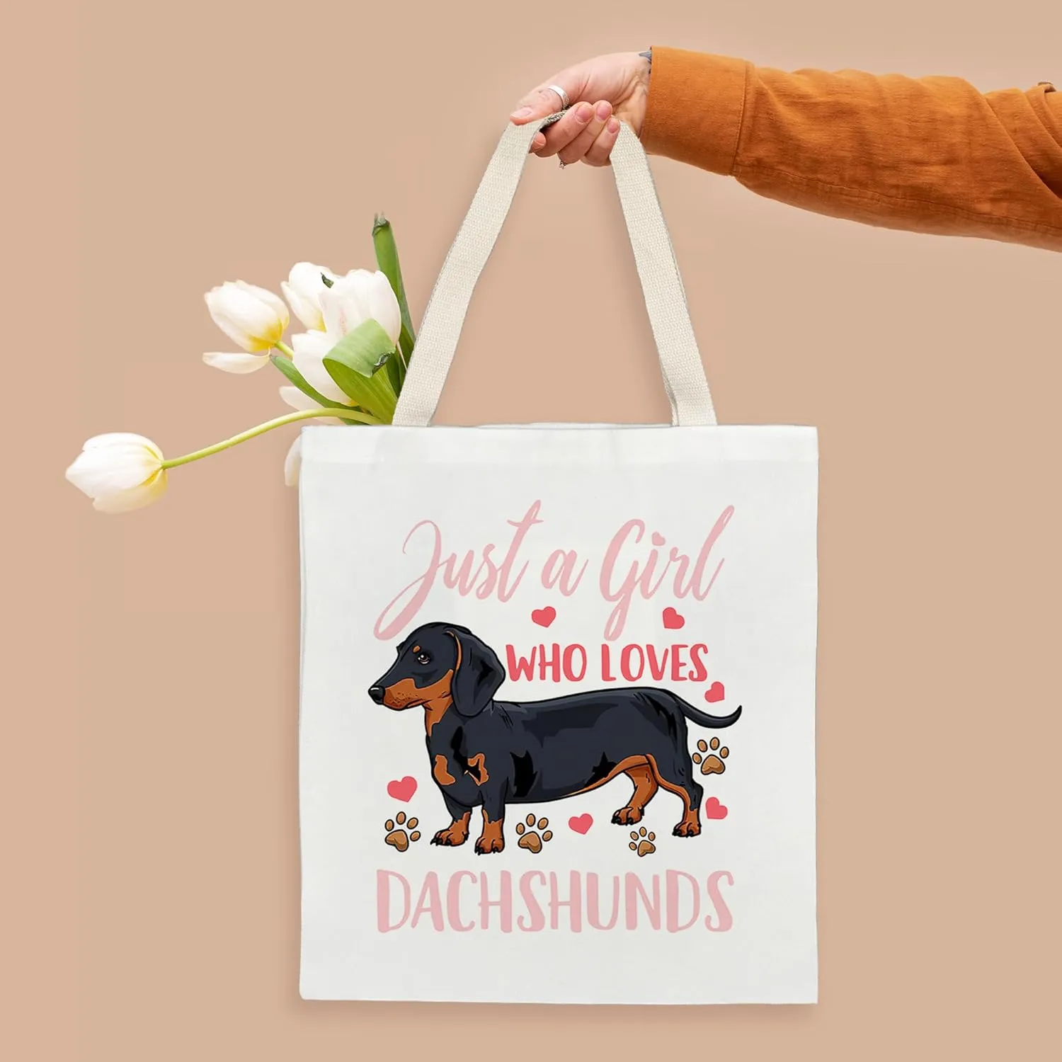 Kunlisa Cute Cow Canvas Tote Bag, Gifts for Girls & Women Lovers