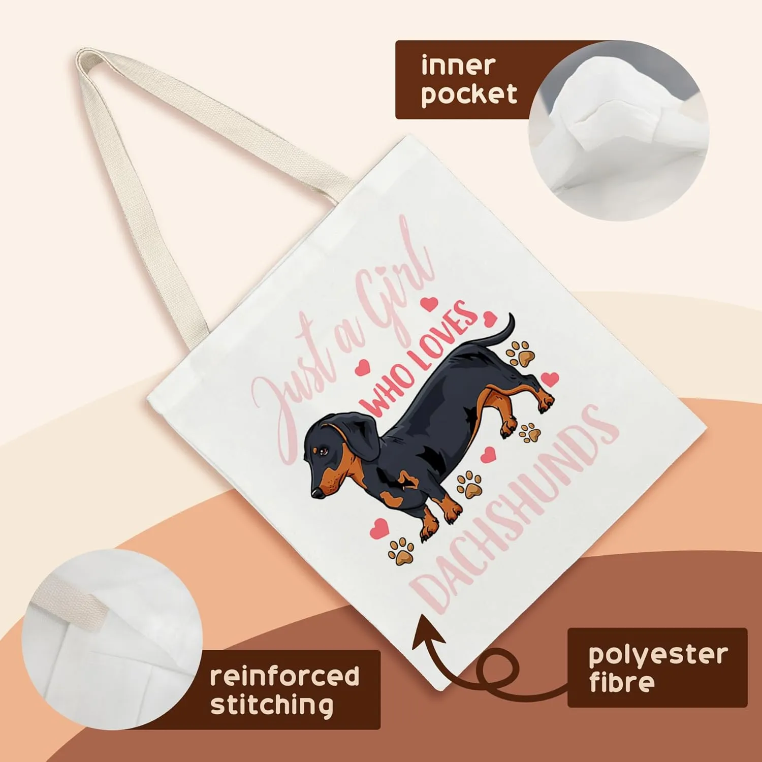 Kunlisa Cute Cow Canvas Tote Bag, Gifts for Girls & Women Lovers