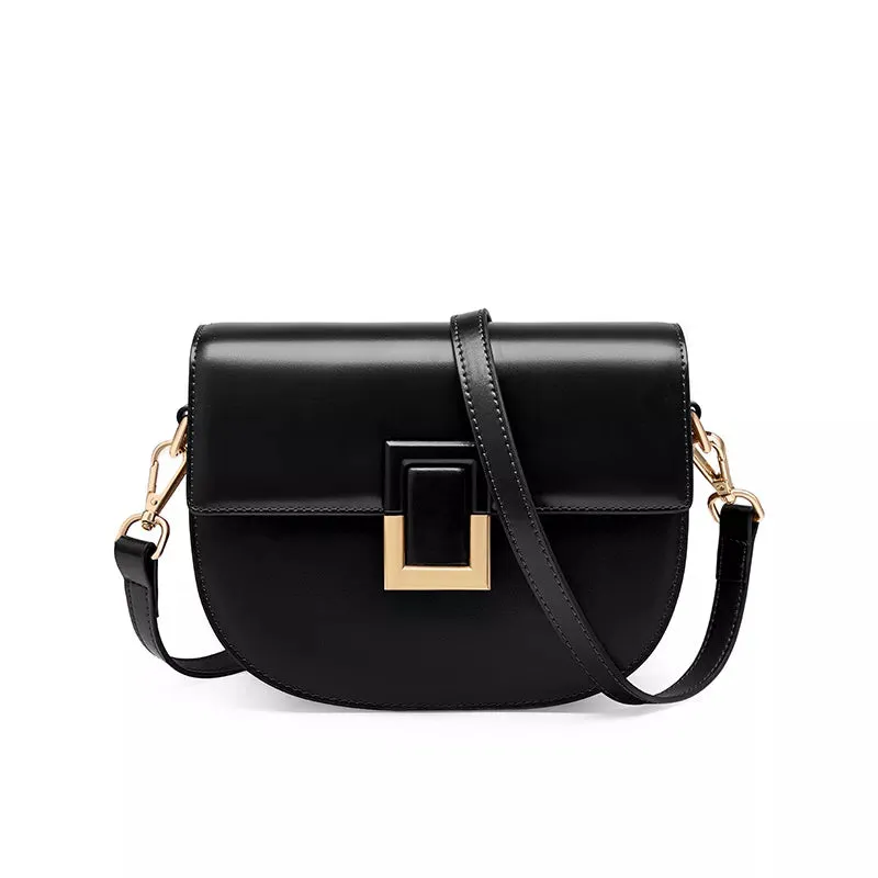 Leather Crossbody Saddle Bag