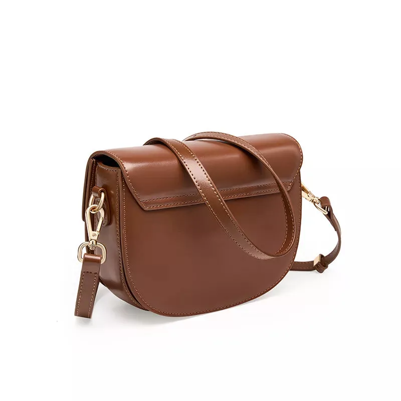 Leather Crossbody Saddle Bag