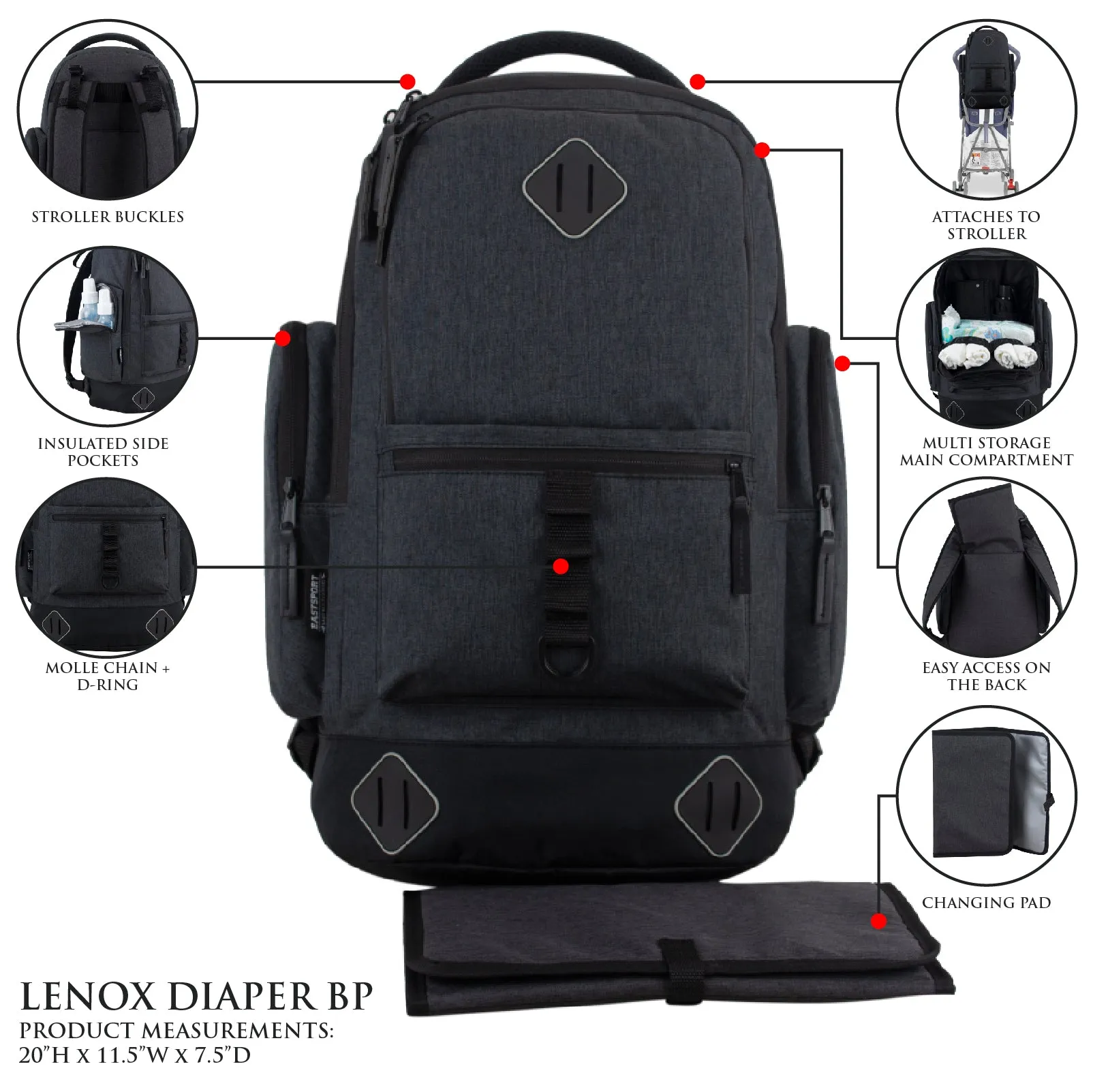 Lenox Backpack Diaper Bag