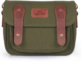 MegaGear Sequoia Canvas Bag Compatible with Canon, Nikon, Sony SLR/DSLR Mirrorless Cameras, Khaki Green (MG1974), PU Leather