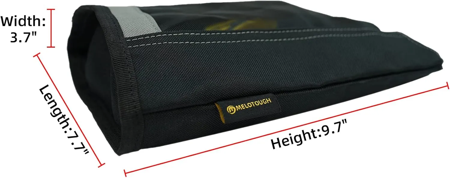 MELOTOUGH Fastener Bag Utility Canvas Zipper small tool bag Heavy Duty Mesh Window, Hanging Grommets (Grey)