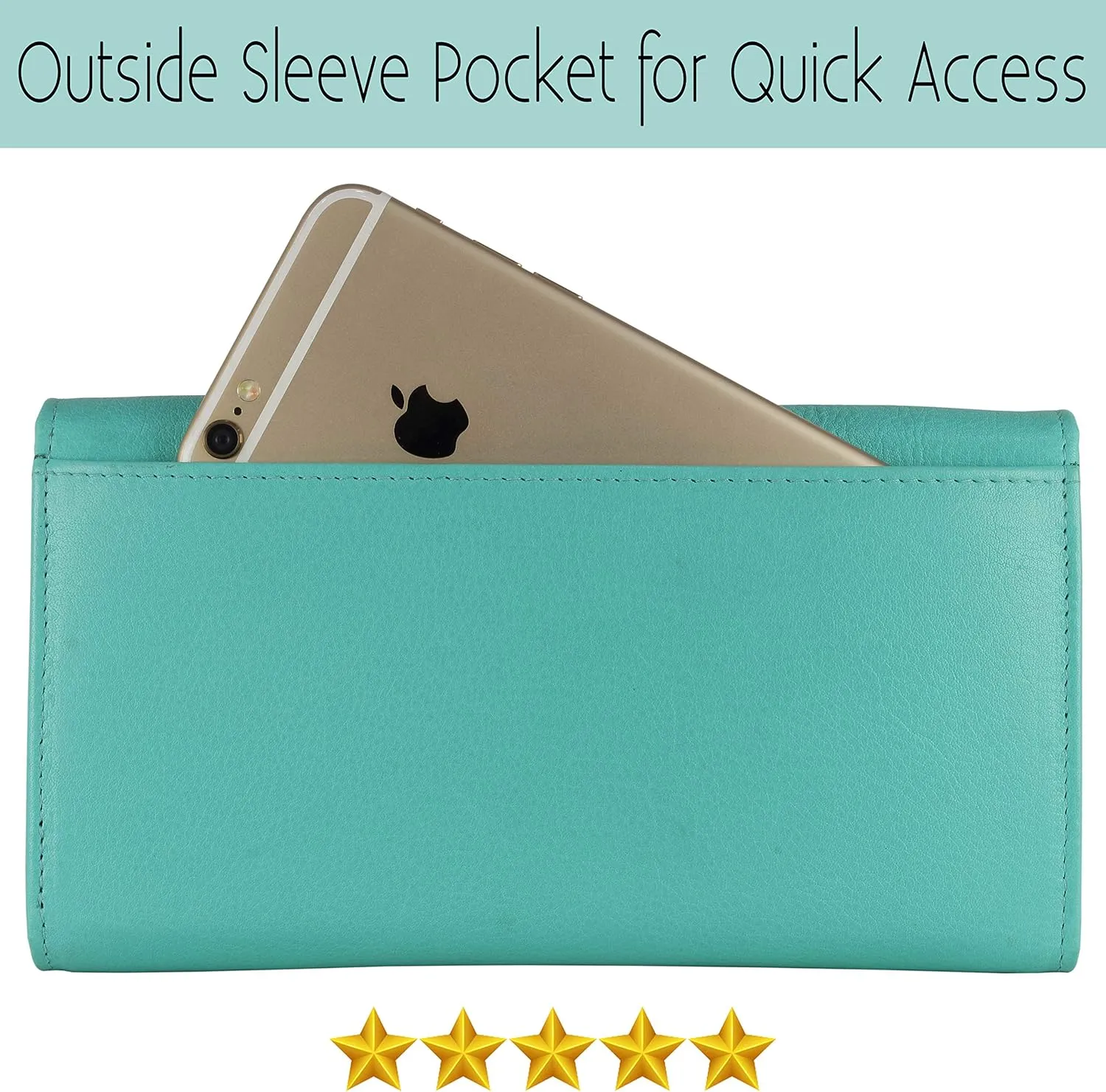 Mou Meraki Women RFID Blocking Genuine Leather Bifold Wallet-Clutch For Women-Shield Against Identity Theft