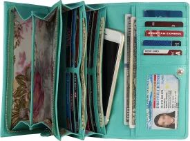 Mou Meraki Women RFID Blocking Genuine Leather Bifold Wallet-Clutch For Women-Shield Against Identity Theft