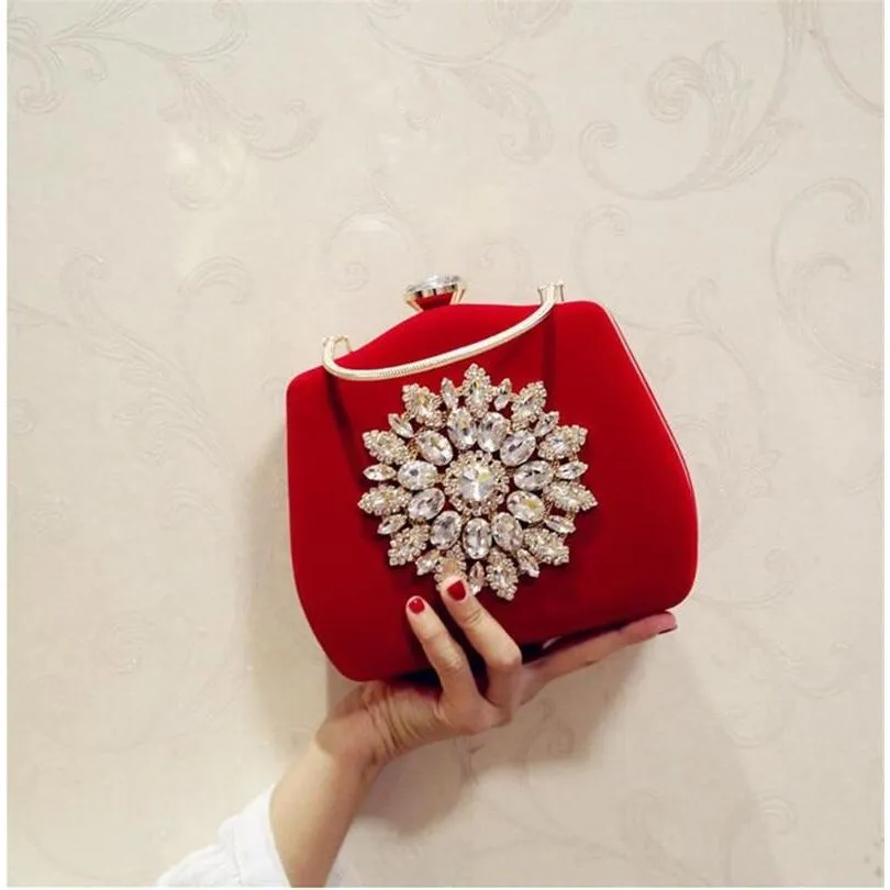 New Diamond Sun Flowers Evening Bags Luxury Clutch Bags