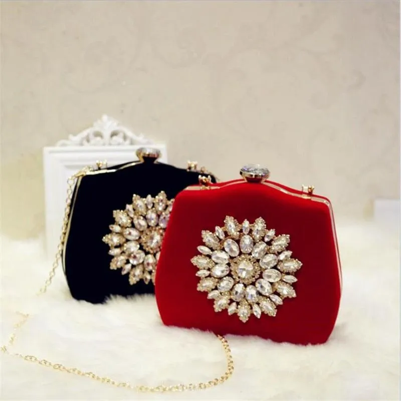 New Diamond Sun Flowers Evening Bags Luxury Clutch Bags
