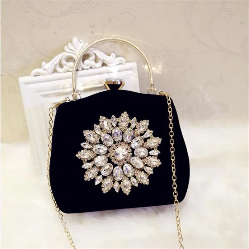 New Diamond Sun Flowers Evening Bags Luxury Clutch Bags