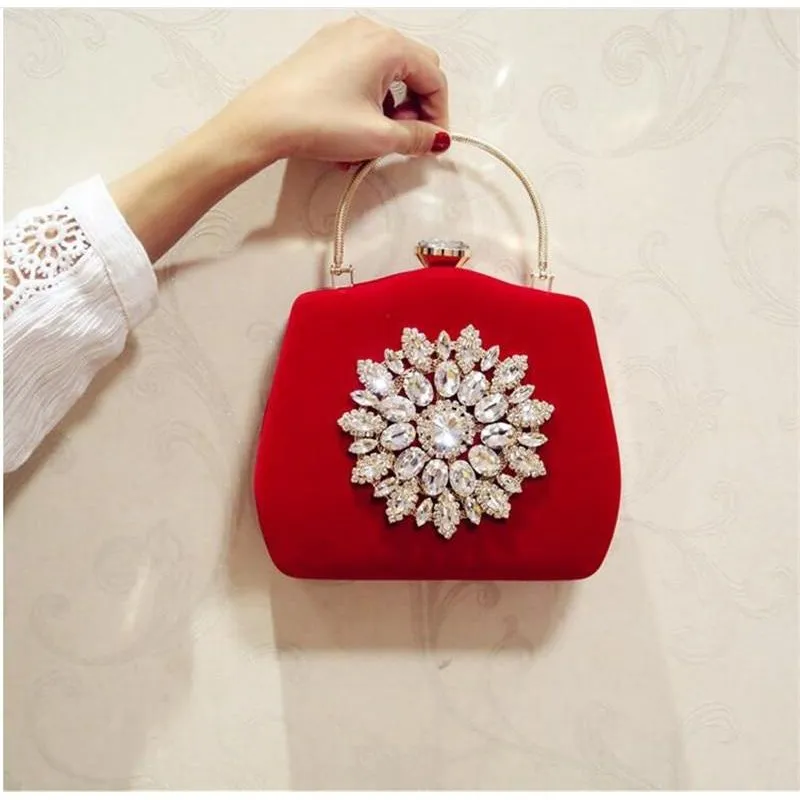 New Diamond Sun Flowers Evening Bags Luxury Clutch Bags