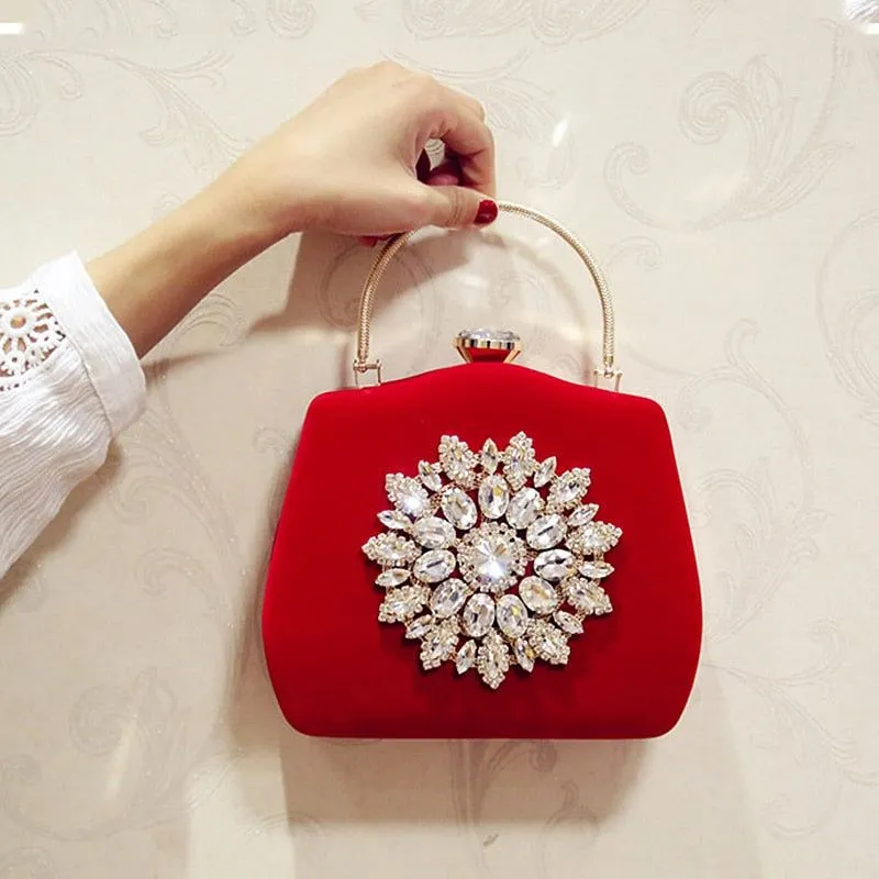 New Diamond Sun Flowers Evening Bags Luxury Clutch Bags