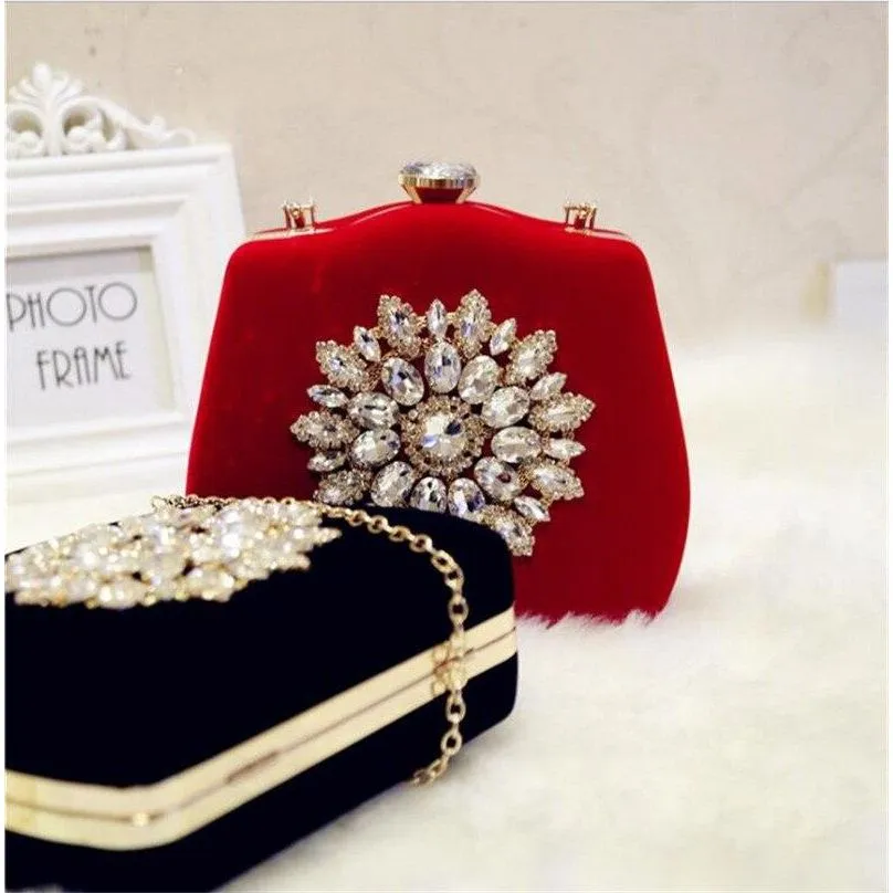 New Diamond Sun Flowers Evening Bags Luxury Clutch Bags