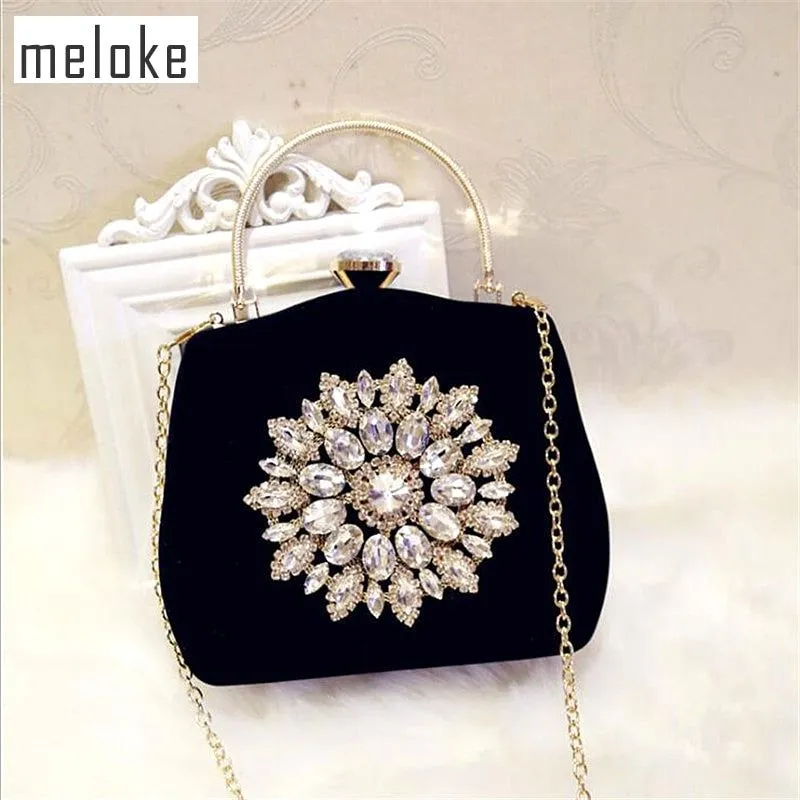 New Diamond Sun Flowers Evening Bags Luxury Clutch Bags