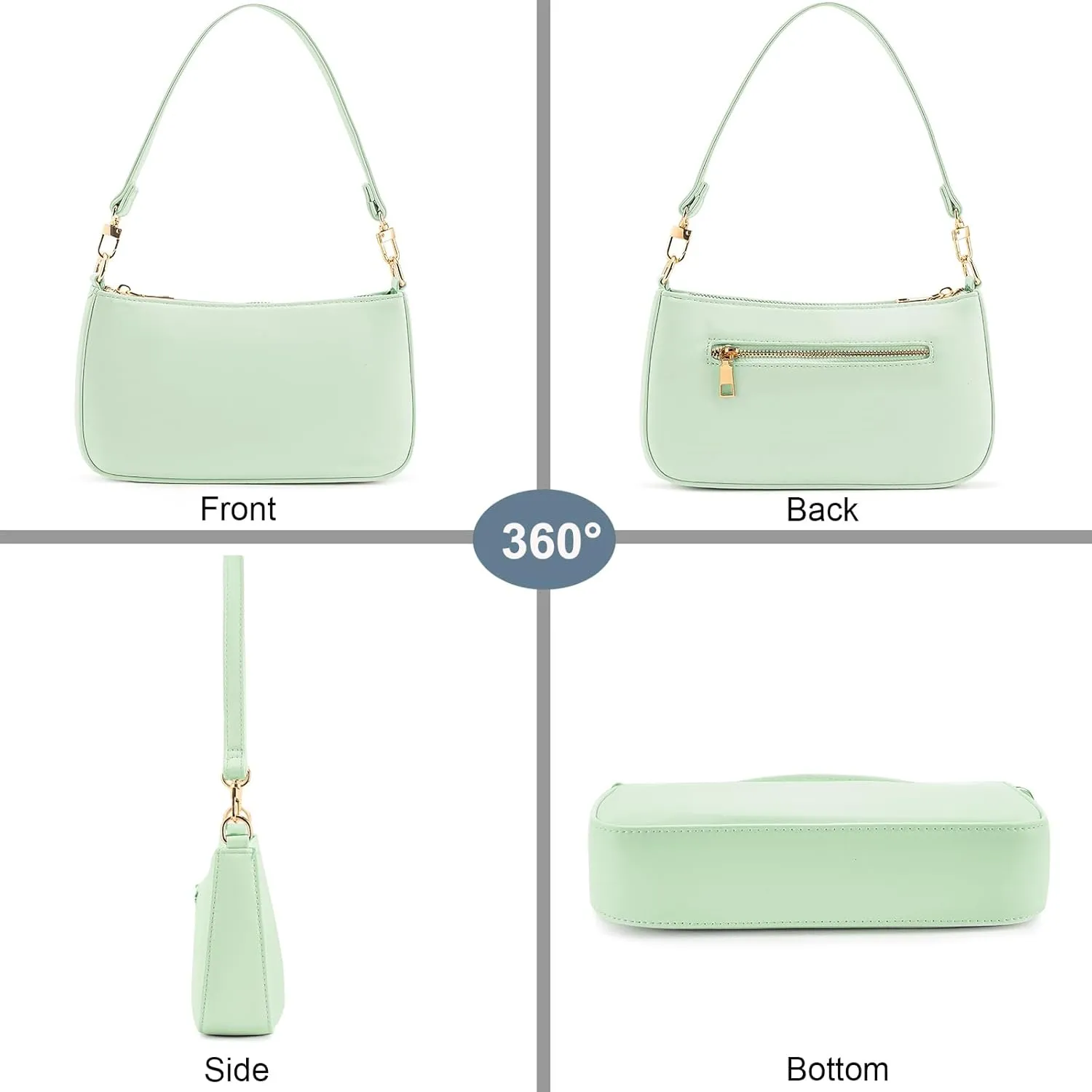 NIUEIMEE ZHOU Shoulder Bag for Women Retro Vegan Leather Classic Tote HandBags Purses with Zipper Closure