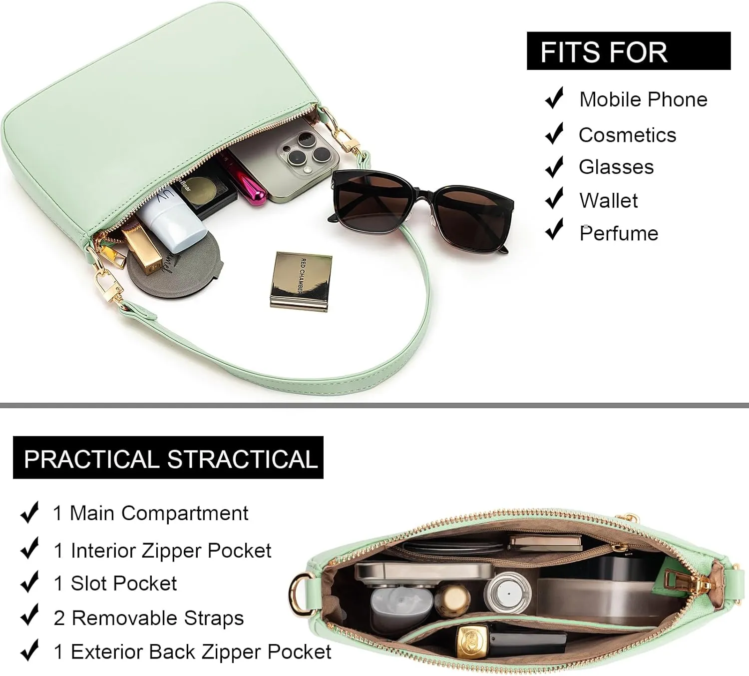 NIUEIMEE ZHOU Shoulder Bag for Women Retro Vegan Leather Classic Tote HandBags Purses with Zipper Closure