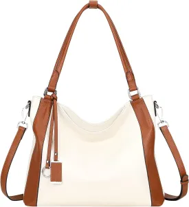 Over Earth Genuine Leather Purses for Women Casual Hobo Shoulder Handbags Large Crossbody Bags