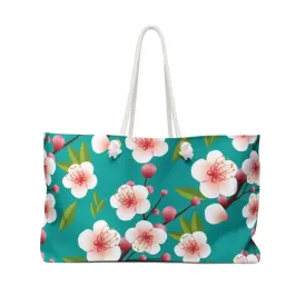 Oversized Floral Polyester Weekender Bag